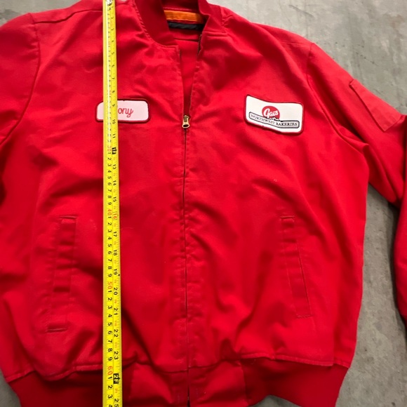 Red Zip-Up Jacket with Patches - Picture 4 of 6